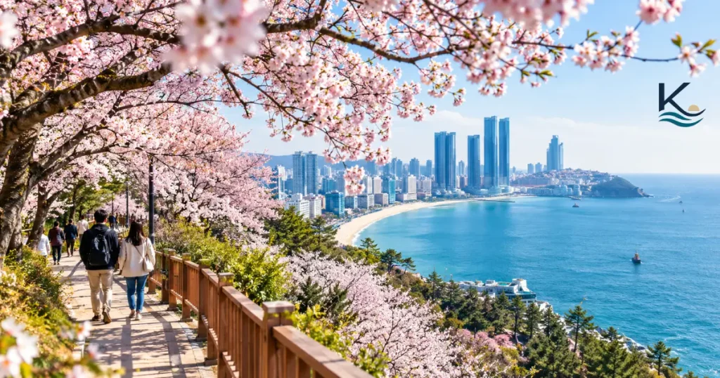 Cherry Blossoms, With Sea in the Background
